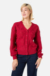 Princess Highway - Bloom Embroidered Cardigan - red