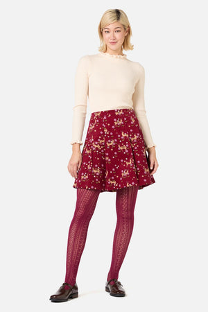 Princess Highway - Meadow Deer Cord Mini Skirt - red