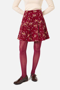 Princess Highway - Meadow Deer Cord Mini Skirt - red