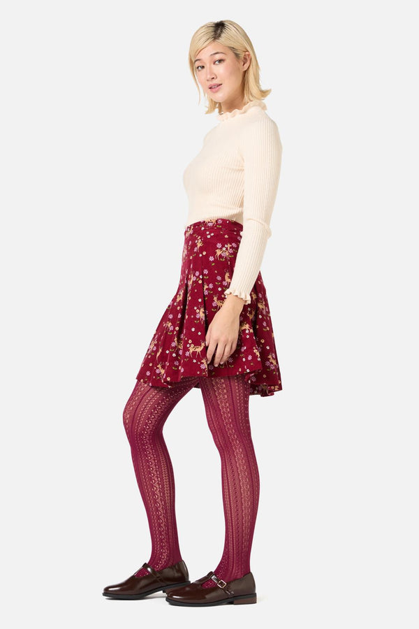 Princess Highway - Meadow Deer Cord Mini Skirt - red