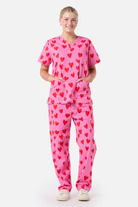 Princess Highway - Love Hearts Scrub Set - pink