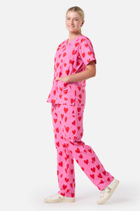 Princess Highway - Love Hearts Scrub Set - pink