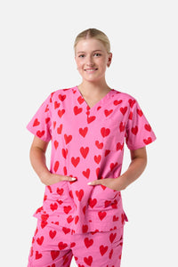 Princess Highway - Love Hearts Scrub Set - pink
