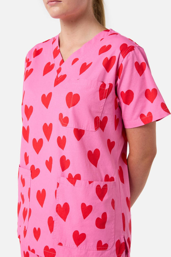 Princess Highway - Love Hearts Scrub Set - pink