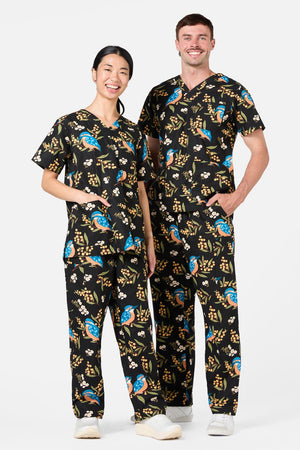 Princess Highway - Kingfisher Scrub Set - black