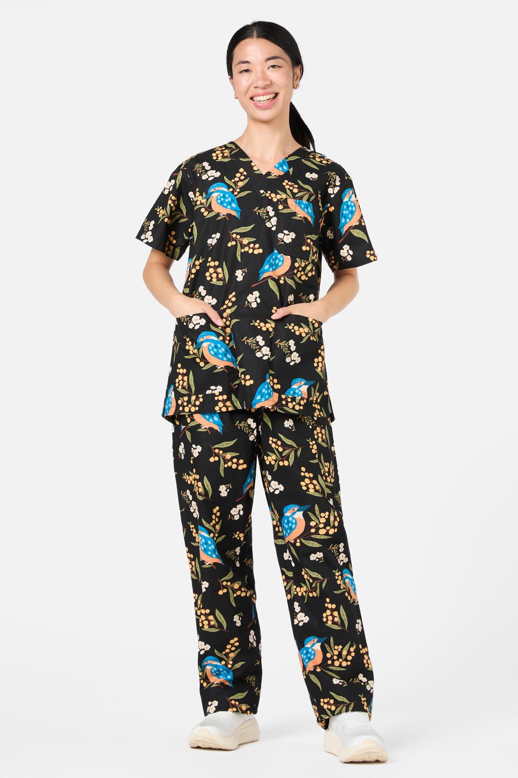 Princess Highway - Kingfisher Scrub Set - black