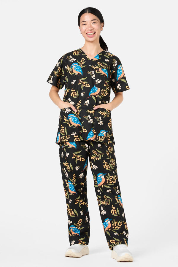 Princess Highway - Kingfisher Scrub Set - black