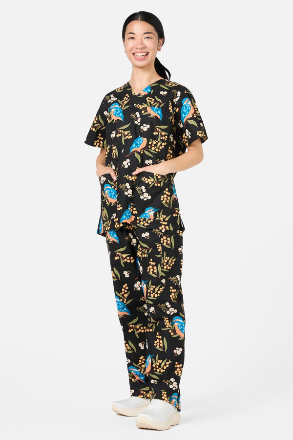 Princess Highway - Kingfisher Scrub Set - black