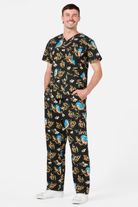 Princess Highway - Kingfisher Scrub Set - black