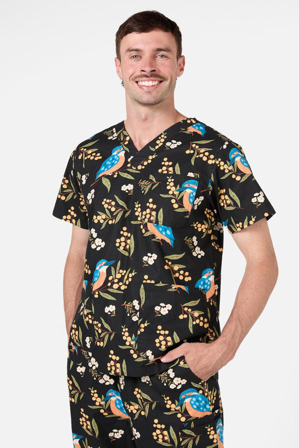 Princess Highway - Kingfisher Scrub Set - black