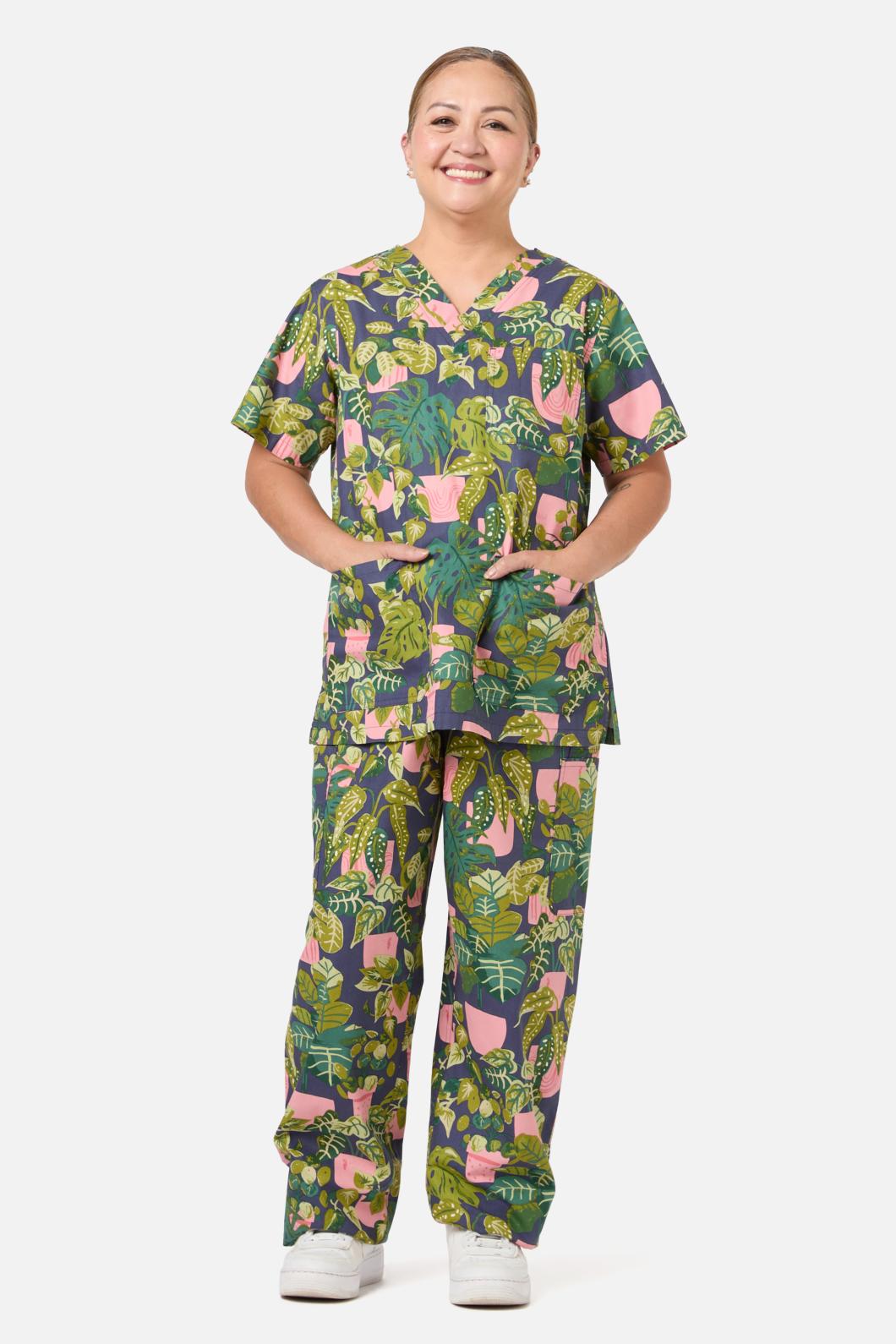 Scrubs With Love - Get Planty Scrub Set - navy