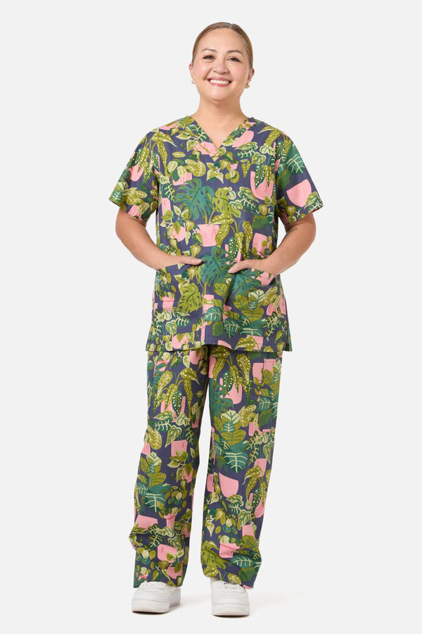 Scrubs With Love - Get Planty Scrub Set - navy