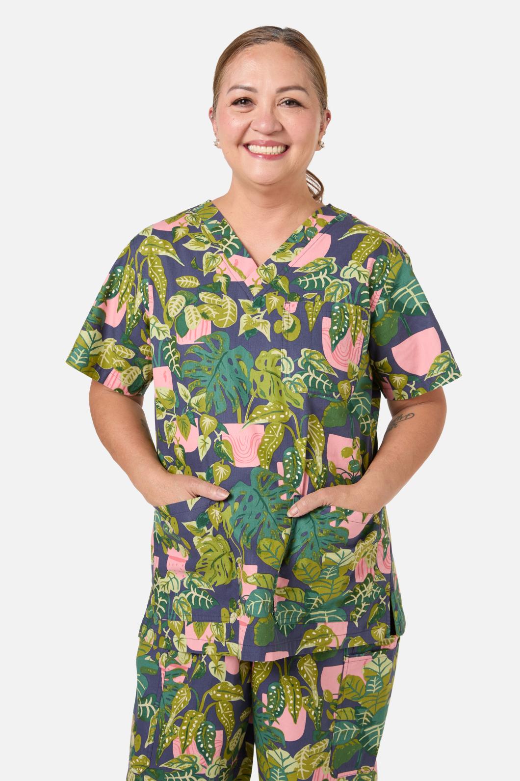 Love Scrubs - Get Planty Scrub Set - navy