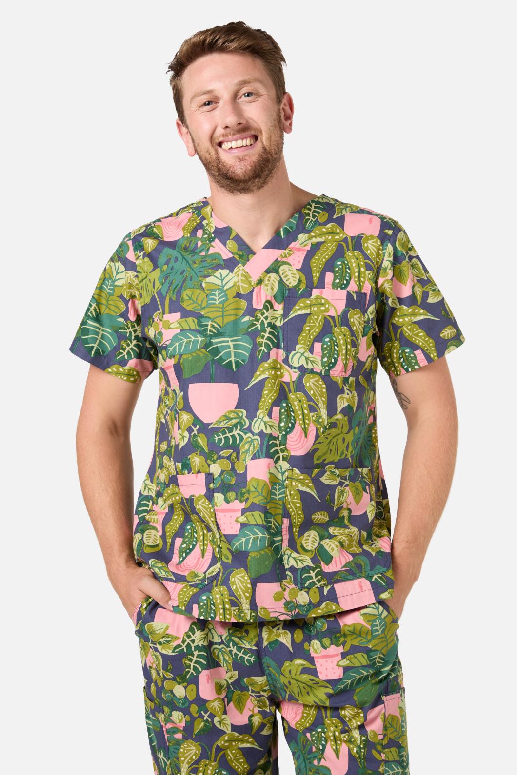 Scrubs With Love - Get Planty Scrub Set - navy