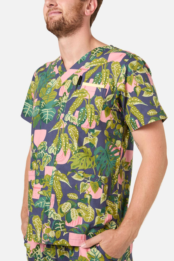 Scrubs With Love - Get Planty Scrub Set - navy