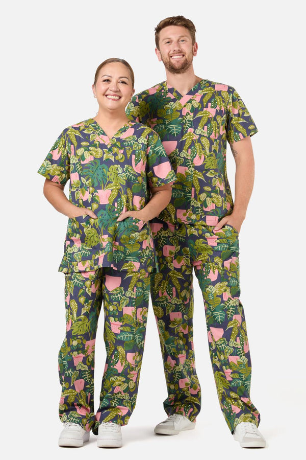 Scrubs With Love - Get Planty Scrub Set - navy