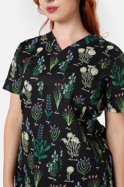 Love Scrubs - Herb Garden Scrub Set - black