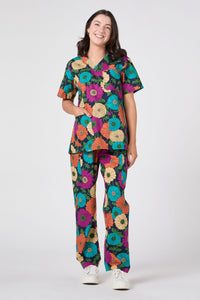 Princess Highway - Bonnie Floral Scrub Set - navy