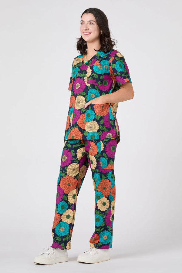 Princess Highway - Bonnie Floral Scrub Set - navy