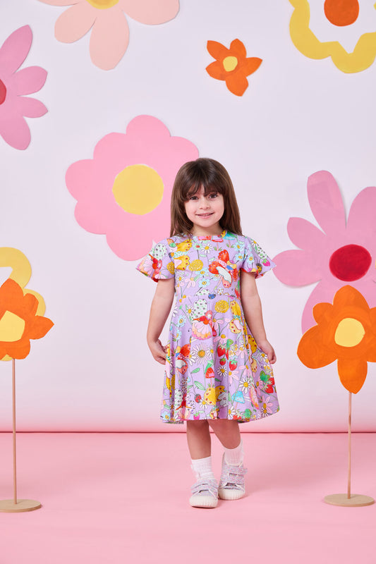 Princess Highway Kids - Fairies Kids Flutter Dress - lilac