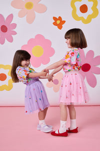 Princess Highway Kids - Pretty Emb Kids Mesh Skirt - lilac