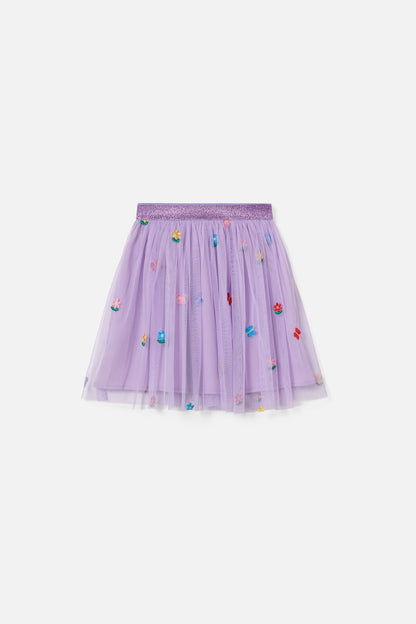 Princess Highway Kids - Pretty Emb Kids Mesh Skirt - lilac