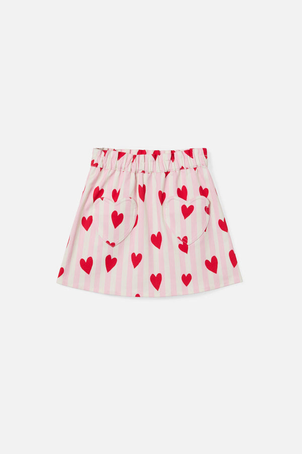 Princess Highway Kids - Heart Stripe Kids Skirt - pink