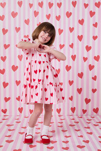Princess Highway Kids - Heart Stripe Kids Dress - pink