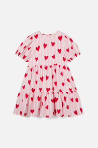Princess Highway Kids - Heart Stripe Kids Dress - pink