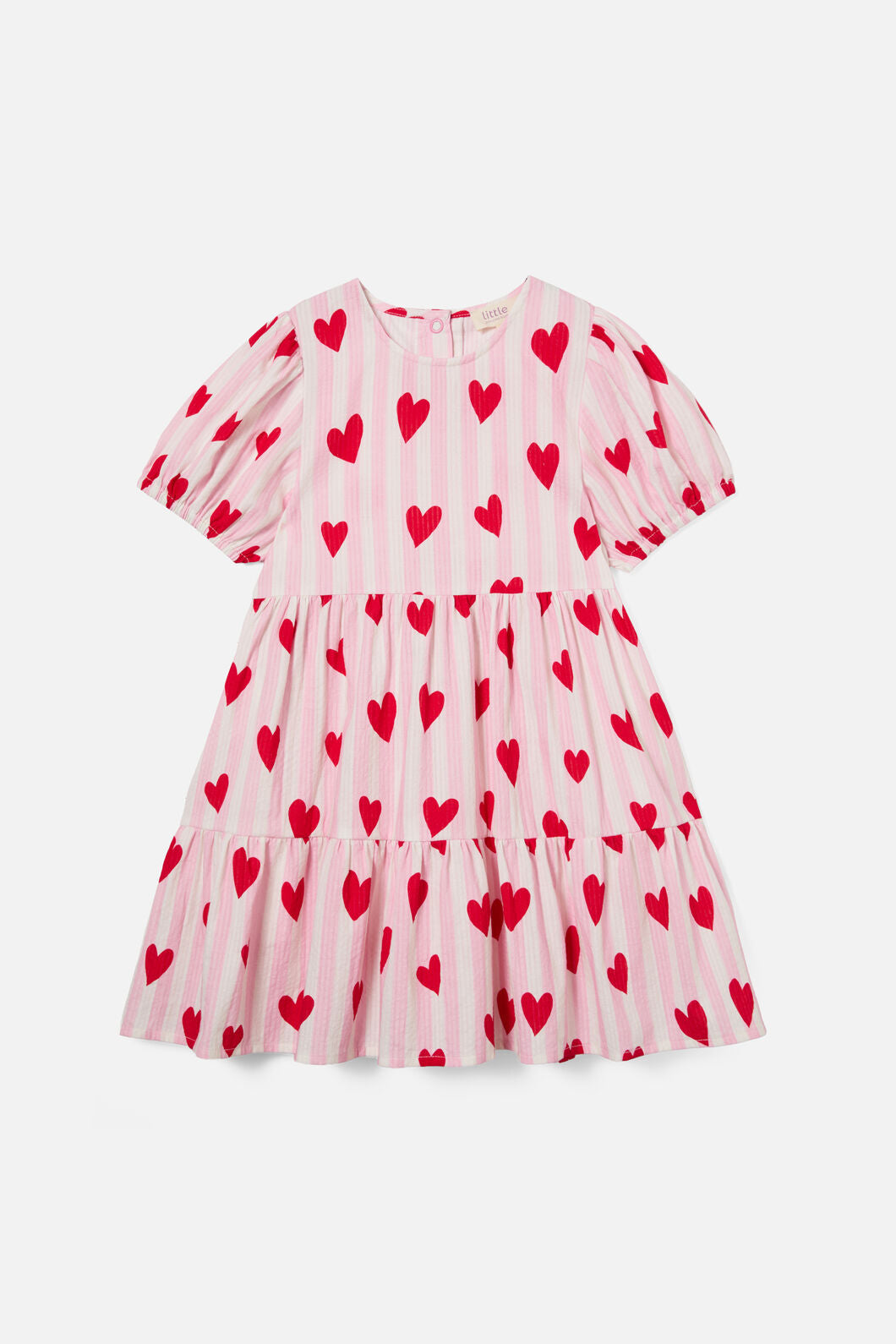 Princess Highway Kids - Heart Stripe Kids Dress - pink