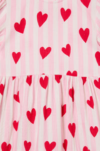 Princess Highway Kids - Heart Stripe Kids Dress - pink