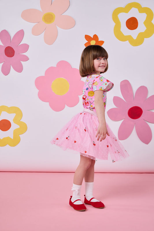 Princess Highway Kids - Cherry Emb Kids Skirt - pink