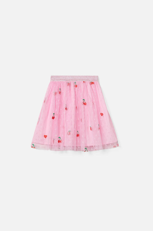 Princess Highway Kids - Cherry Emb Kids Skirt - pink