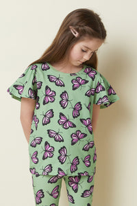 Princess Highway Kids - Flutter Kids Frill Tee - green