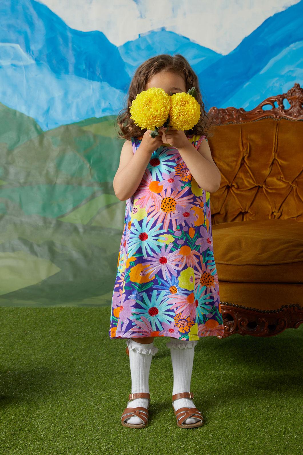 Princess Highway Kids - Botanica Kids Jersey Dress - blue
