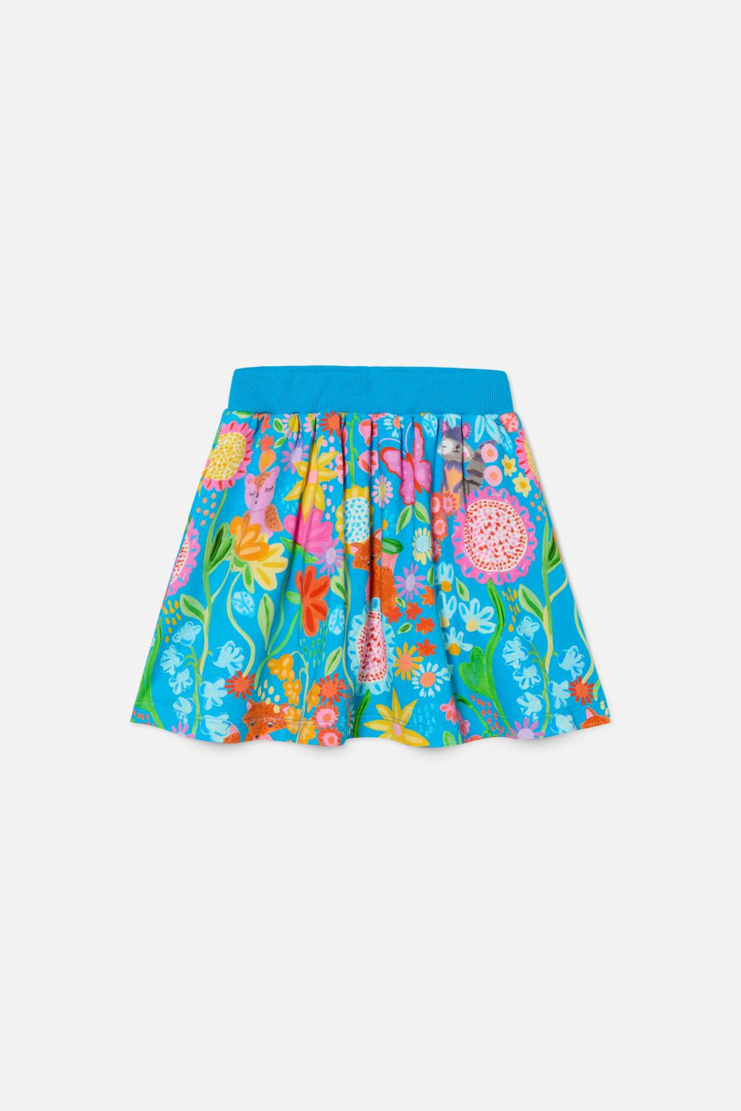 Princess Highway Kids - Folk Flower Kids Skirt - blue