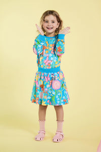 Princess Highway Kids - Folk Flower Kids Skirt - blue