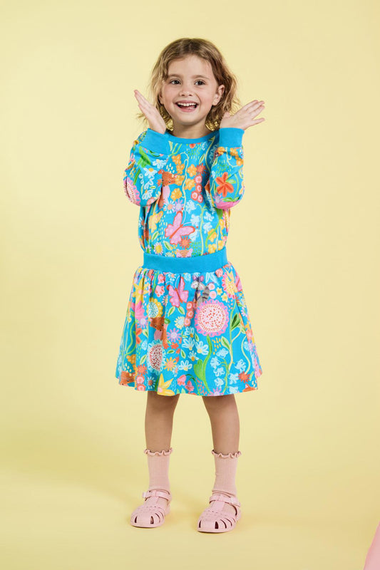 Princess Highway Kids - Folk Flower Kids Skirt - blue