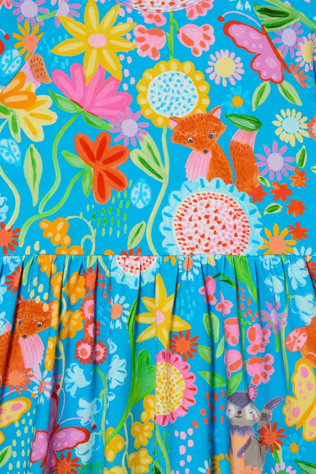 Princess Highway Kids - Folk Flower Kids Dress - blue