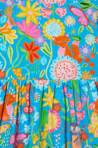 Princess Highway Kids - Folk Flower Kids Dress - blue