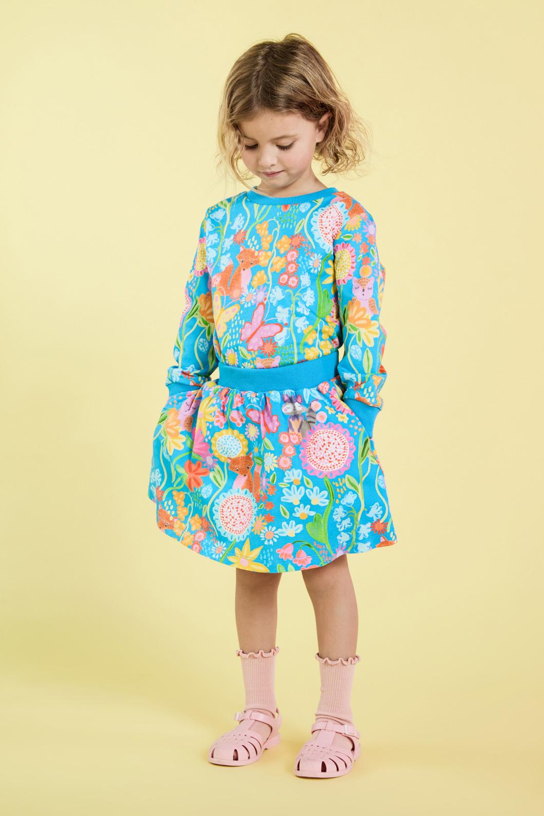 Princess Highway Kids - Folk Flower Kids Sweater - blue