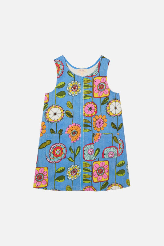 Princess Highway Kids - Wallpaper Kids Pinafore - blue