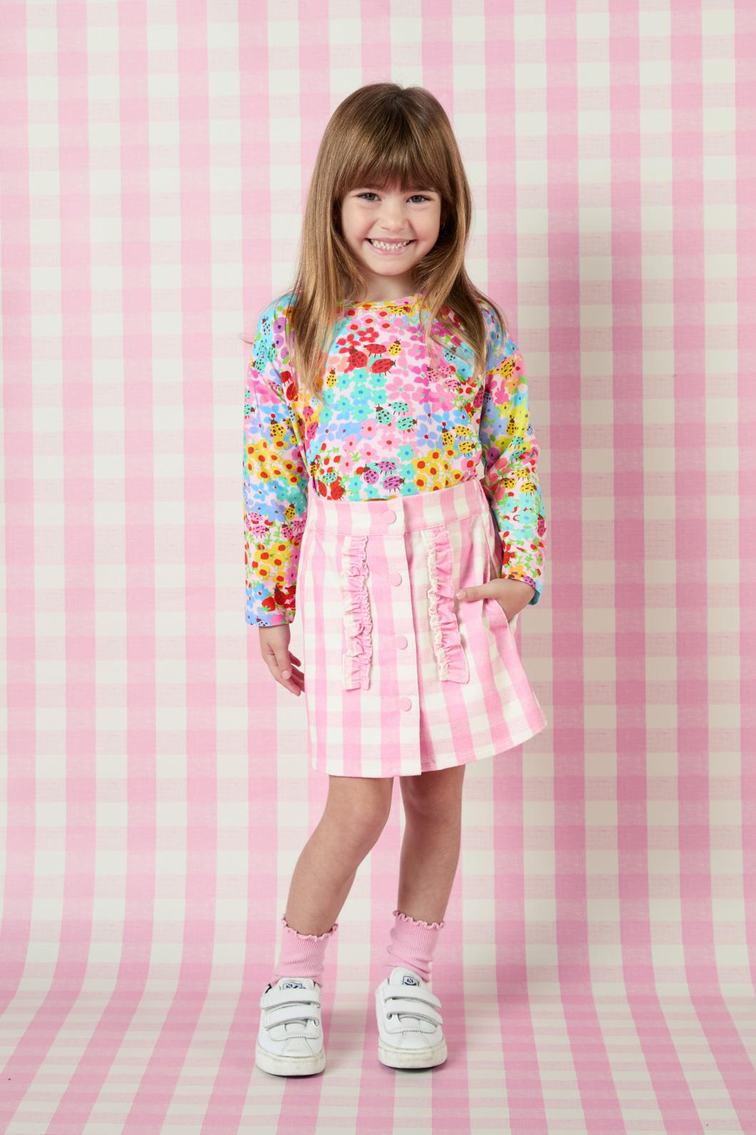 Princess Highway Kids - Gingham Kids Frill Skirt - pink