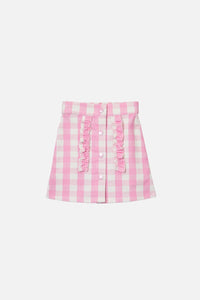 Princess Highway Kids - Gingham Kids Frill Skirt - pink
