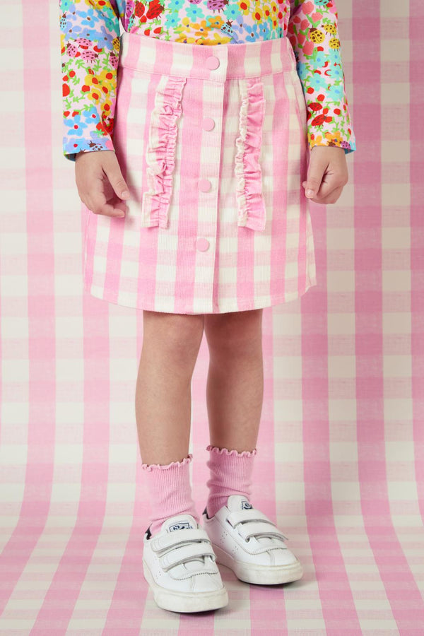 Princess Highway Kids - Gingham Kids Frill Skirt - pink