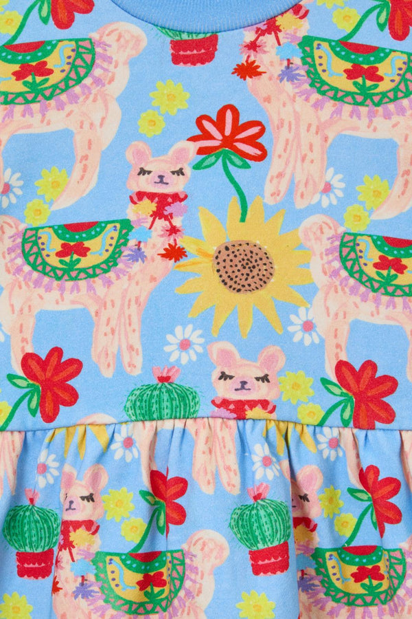 Princess Highway Kids - Llama Kids Dress - blue