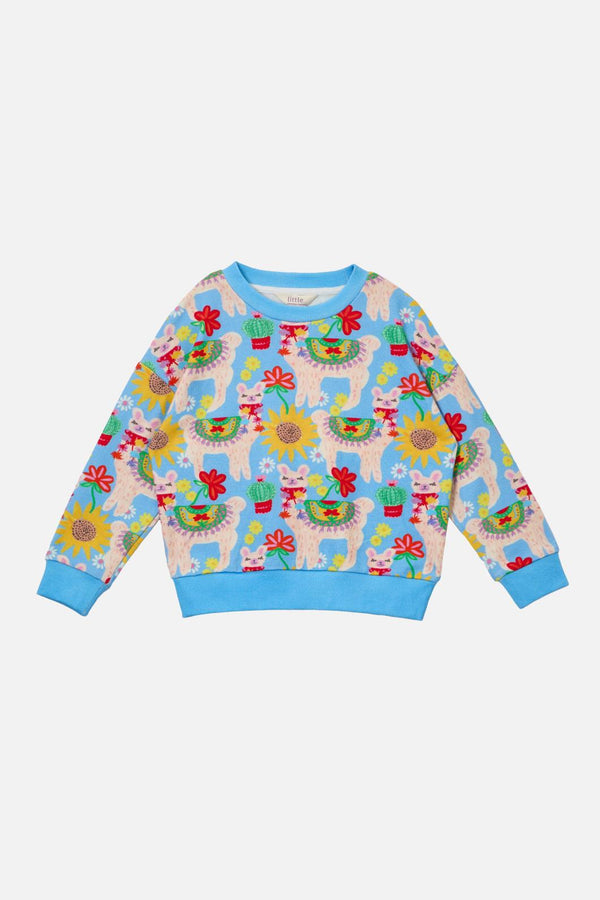 Princess Highway Kids - Llama Kids Sweater - blue