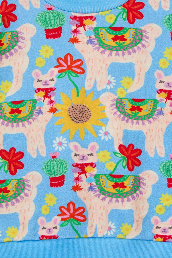 Princess Highway Kids - Llama Kids Sweater - blue