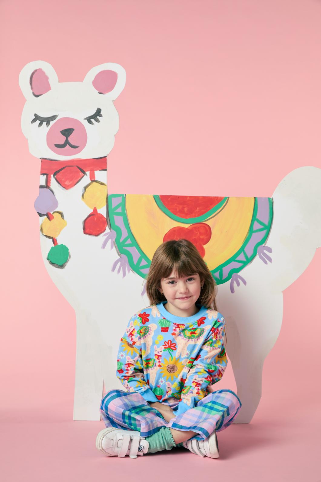 Princess Highway Kids - Llama Kids Sweater - blue