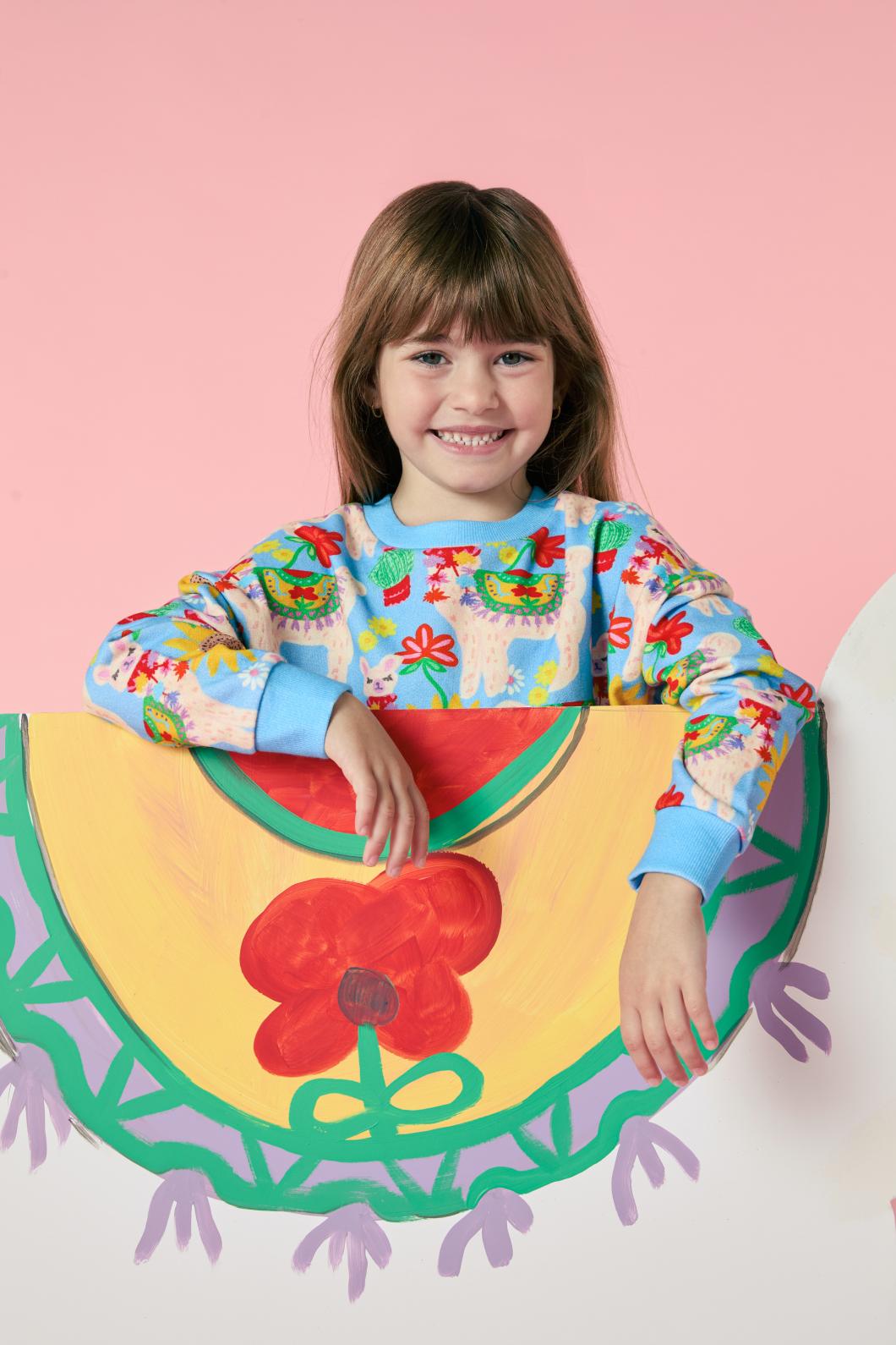 Princess Highway Kids - Llama Kids Sweater - blue